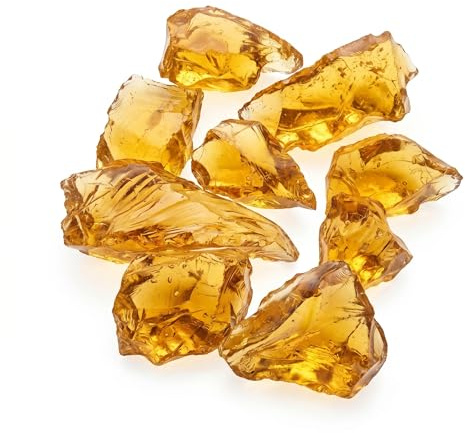 V-PREMIUM SOLUTION Glassteine & Glasbrocken Bernstein 5 kg (3-5 cm) – Dekorative Garten-Steine aus Recycling-Glas für Gabionen, Vasen & Beet-Deko – Wetterfeste Glaskristalle für Innen & Außen