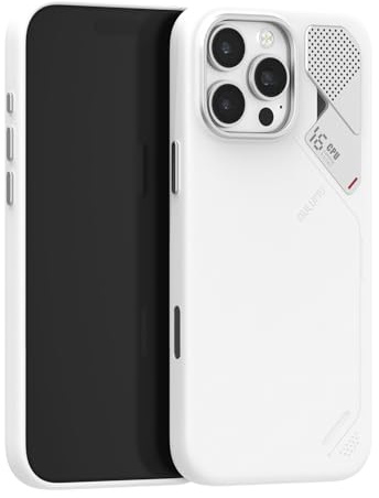 Aulumu A16 Vegan Leder Kühlung für iPhone 16 Pro Max Hülle | Kamera-Steuerung | Mit Kühlrippen | Luxus-Komfort | Kompatibel mit MagSafe | Komplett Umschließend - Touch Weiß