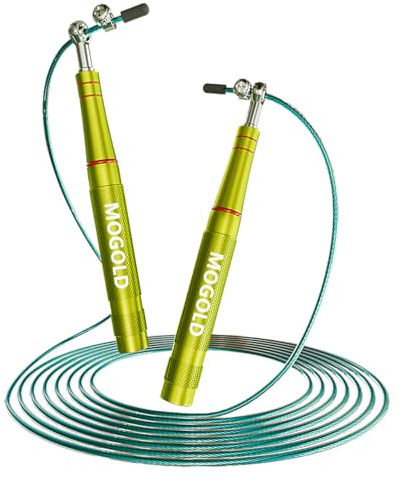 MOGOLD Springseil For Boxen Crossfit - Speed Rope For Erwachsene Fitness Mit Verstellbar 2,5mm Dickes 3 Meter Langes Rope Skipping Seil,Profi Seilspringen Stahl For Home Workout Sports