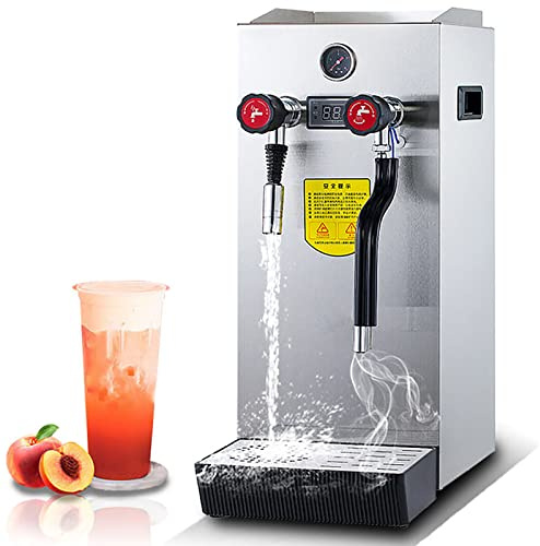 WOTZOV Commercial Multi-Purpose Milk Frother 10L Steam Milk Foam Machine Milk Steamer Full-Automatic Boiling Electric Coffee Foam Maker LED Display for Coffee Tea Coffee Shop Dessert Shop Hotel Milk
