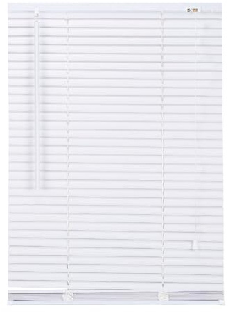APEX FURNISHINGS PVC Venetian Blinds - 25mm Slats Easy Fit PVC Window Blinds Child Safe Fittings Trimmable curtains Windows Shutters for Home Office (White 90W x 150L cm)