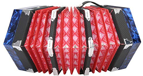 Con Ion, Concertina Accordion Portable Professional for Adults Ion, 20 Button Accordions Musical Instrument Supplies Blue (Royal Blue)