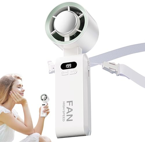 Ventilador Portátil, Ventilador De Mano De Refrigeración Plegable - Ventilador Portátil De Alta Velocidad Recargable USB,Herramienta De Enfriamiento De Velocidad Del Viento Fin Para El Coche, Cam