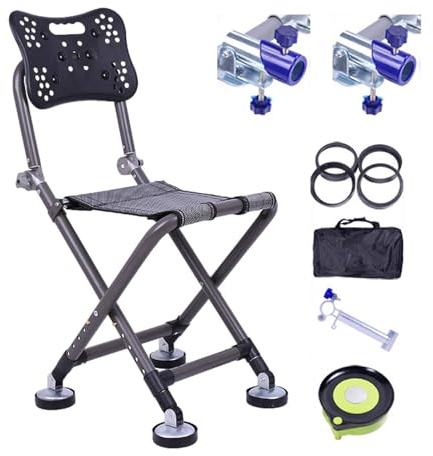 Chaise de pêche réglable à 4 pieds en alliage d'aluminium pour pêcheurs en plein air et amateurs de camping