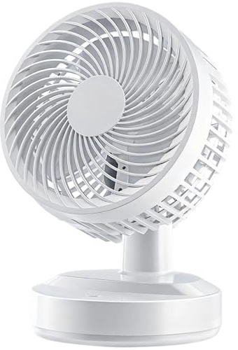 Piccolo ventilatore oscillante, copertura orizzontale a 70°, flusso d'aria potente, design silenzioso, ventilatore da tavolo portatile alimentato tramite USB, per casa, ufficio e dormitorio