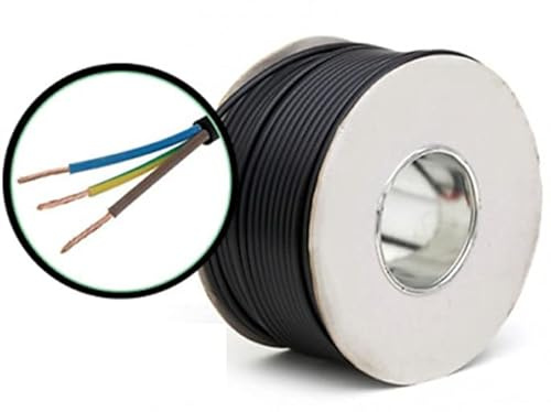1mm² 25m Rubber Cable H05RR-F 3183R – 3 Core Heavy Duty Flexible Outdoor Wire for Extension Leads, Garden, Pond Pumps & Power Tools