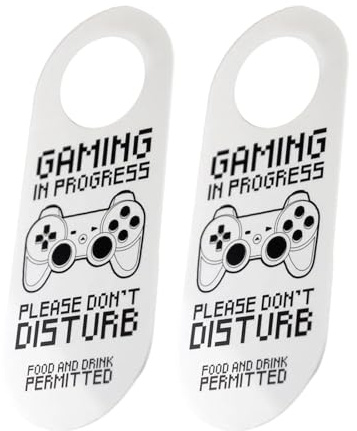 Lot de 2 crochets de porte « Dont Disturb Gaming In Progress » - Accessoires de chambre à coucher - Accessoires de chambre pour adolescents et garçons