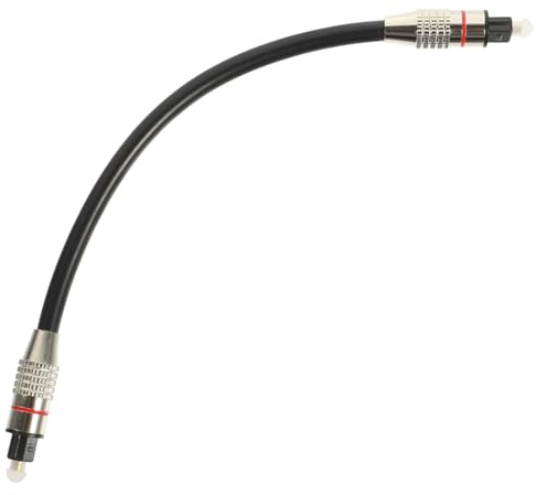 TOYZFRIENDY Digital Optical Cable 0.2m Black Pvc Pmmc Square Connector | Gold-plated Ends Protective Cover, High Hardness and Bendable Build, Fibre Optic Cables for Home Theatre Tv