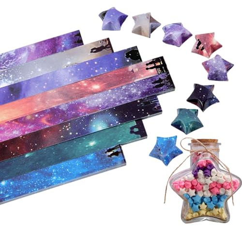 Nastro di carta a stella - Artigianato in carta - Decorazioni a stelle , strisce colorate di stella, artigianato artistico fai da te, regali per forniture scolastiche