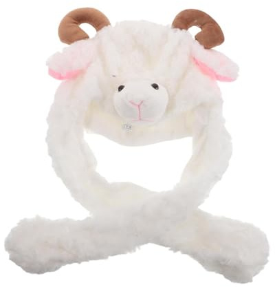 KOMBIUDA Tiermütze mit Beweglichen Ohren Flauschige Plüsch Ohrwärmermütze für Damen und Mädchen Warme Wintermütze mit Ohrenschutz für Kalte Tage Kawaii Kappe für Fotoshooting und Cosplay