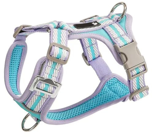 Harnais Ajustable spécialement conçu pour Les Boxer. Ce Harnais Anti-Traction de Type Gilet est doté d'un Anneau en D métallique et d'un Tissu en Maille Douce et Respirante. A M