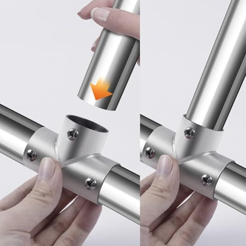 Edelstahl Rohrverbinder Flansch für Kleiderstange 25mm Innendurchmesser mit Firstgriff für Gewächshaus, Möbel & Regalbau