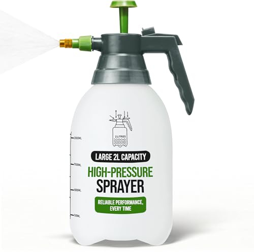 G4GADGET Botella pulverizadora de presión de 2 L con Boquilla de latón Ajustable, pulverizador de jardín Resistente para herbicidas, Fertilizantes, Plantas y Limpieza, Botella de Agua de acción de