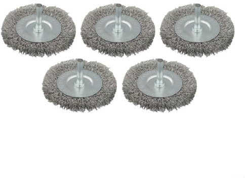 Micpointik Lot de 5 embouts de brosse métallique de 75 mm en acier inoxydable pour enlever la rouille et le nettoyage sur le métal, le bois, les forets et meuleuses industrielles