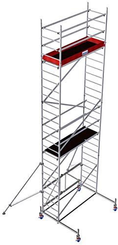 Rollgerüste Faltgerüst (Alu), Arbeitshöhe 7,8 m, Standhöhe 5,8 m,Gerüsthöhe 7 m, Gewicht 156,1 kg