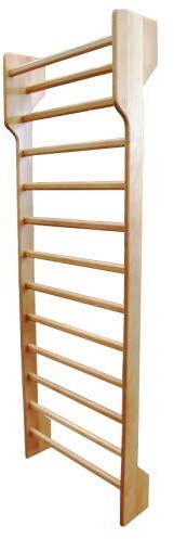 Gana Sport Spalliera Svedese Professionale in Faggio 230x80 cm - Conforme Uni EN – Intaglio Battiscopa – Ginnastica Fitness Casa Palestra