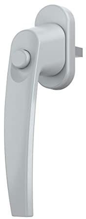 MS Beschläge ® Fenstergriff Rasterolive Kindersicherung mit Druckknopf in verschiedenen Farben (Silber)