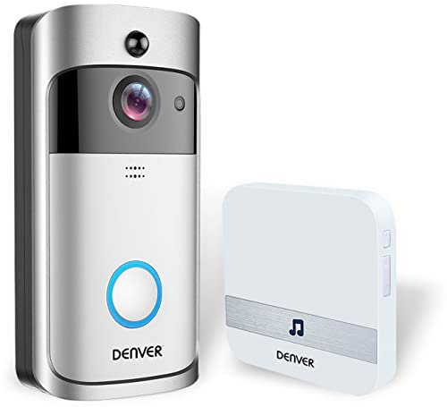 Denver Video-Türklingel VDB-110 - Doorbell Video-Türsprechanlage mit WLAN-Funktion und Innenklingel, Bewegungserkennung, 720P-Kamera, Verbindung mit Handy, kostenlose App für Android und iOS
