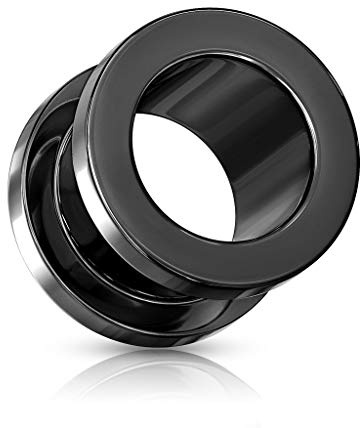 beyoutifulthings Ohr-Tunnel viele Farben Ohr-Piercing Edelstahl Ohr-Schmuck Screw Fit Plug Schraub-Verschluss 1,2-40mm