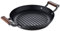 MasterPRO Odin - Griglia rotonda da 28 cm, antiaderente, maniglie ergonomiche in legno di acacia, ideale per la cottura al barbecue, compatibile con induzione e forno, senza prodotti tossici