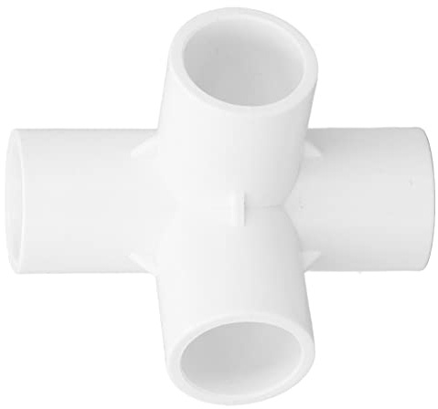 10 Stück 4-Wege-PVC-Rohrverschraubung Winkelrohrverbinder Conner Fittings 25 Mm 0,98 Zoll Outlet Set Kit für DIY Wasserleitungen Möbel Gewächshaus Zelt(Weiß)