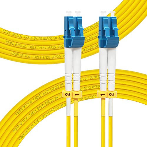 FLYPROFiber 10M OS2 LC à LC Câble Fibre Optique | Options de longueur : 0,5m-100m, 1G/10GB Monomode Duplex, 9/125um SMF Câbles à Fibres Optiques LSZH-10Meter