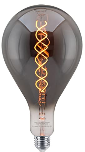 Long Life Lamp Company LED Filament Light Bulb E27 Smoked Glass Edison Vintage 4w Coil Warm White PS160GREY