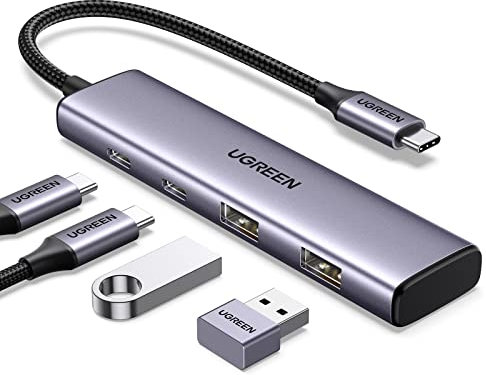 UGREEN Hub USB C 3.0 5Gbps Adattatore Dongle Type C Compatibile con iPhone 16 Plus Max, MacBook PRO Air M2 M1, iPad, Chromebook Disco Rigido Mouse Tastiera
