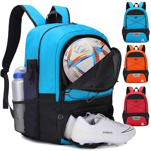 Hsmihair Soccer Bag-Soccer Backpack&Backpack for&Football Volleyball& Basketball, with Ball Compartment and Training Package
