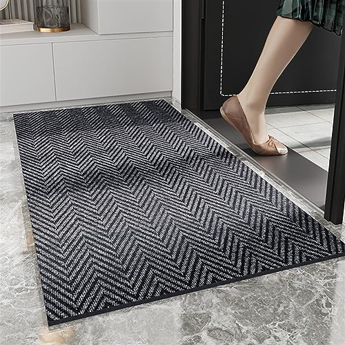 Heavyoff Felpudo de Entrada, Alfombra Exterior para Puerta, Antideslizante, Lavable para Atrapar Suciedad para Interior y Exterior Gris Oscuro A, 140x200cm