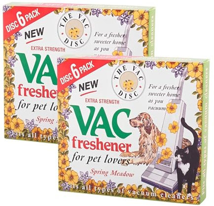 Vac Freshener Spring Meadow – Pet-Friendly Vacuum Cleaner Air Freshener, Pack of 2, Extra-Strength Deodorizer for Carpets & Pet Odor Control