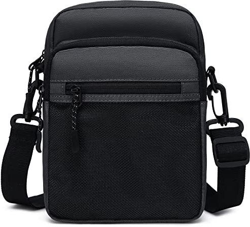 Lohol Klein Umhängetasche für Herren, Schultertasche Messenger Bag Sling Tasche Crossbody Tasche für Arbeit Reise Alltagsleben (Dunkelgrau)