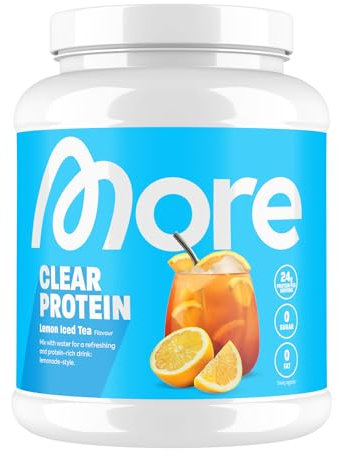 MORE Clear Protein, Lemon Iced Tea, 600 g, Protein Drink mit Whey Isolat, clear Whey - made in Germany