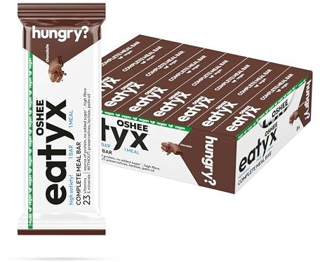 eatyx Schoko-Riegel | Vollständige Mahlzeit in Riegelform | 8 x 60g | Enthält 13 Vitamine und Mineralstoffe | Kein Zuckerzusatz, Keine Konservierungs- oder Farbstoffe | Vegan und laktosefrei