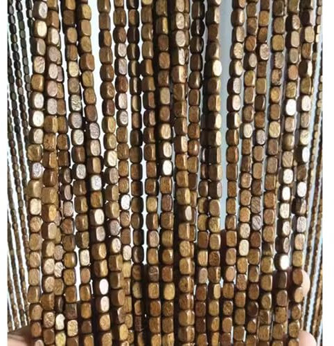 LRYELWA Türvorhang Perlenvorhang Bambusvorhang Raumteiler Dekorative Vorhänge Fadengardine für Schlafzimmer Wohnzimmer Türen Fenster,Mit Zubehör,Breite x Höhe (Brown,101 Strands 100cm x 220cm)