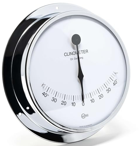 BARIGO 911CR VIKING Clinometer - 155 x 35 mm - Neigungsmesser mit Messing-Gehäuse verchromt - Made in Germany