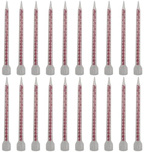 20Pcs Statics Mixing Nozzle Mixer Tube Epoxy Resin Adhesives Mixing Nozzle Replacement for Injections Cartridges