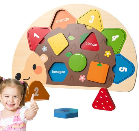 Generisch Formen Sortierer - Holz Igel Lernspielzeug ab 1 Jahr - Sortier- Und Stapelspiele Für Eltern-Kind Interaktion Schule Kindergarten Zuhause Spielzimmer Vorschule