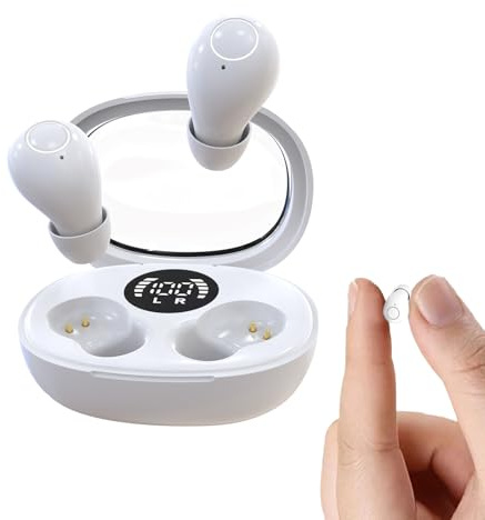 Auricolari invisibili Bluetooth per piccoli canali uditivi, wireless, mini auricolari nascosti, morbidi e piccoli, con cancellazione del rumore, ultra compatti, vestibilità discreta, per iPhone