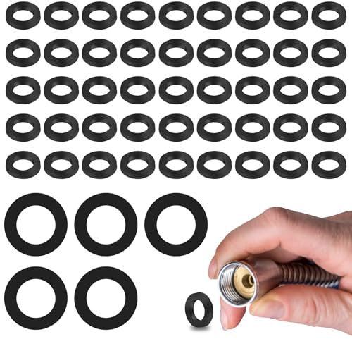 DOPENSPI 50 Stück Gummi Flache Unterlegscheiben, 12 mm ID 19 mm AD Dichtungsringe für Wasserhahn Duschschlauch Unterlegscheibe Dichtungen Schlauch Befestigung Bolzen Schwarz
