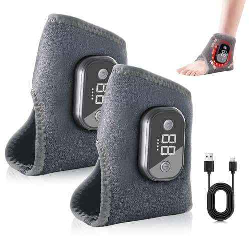 Dufuso 2 Stück Fußmassagegerät, 3-in-1 Fussmassagegerät, Portable Cordless Ankle Massagers With 3 Heat Settings 3 Vibration Modes für Knöchel, Ferse, Sohle
