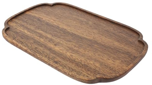 HOMSFOU Assiette de Collation en Bois Alimentaire, Plateau Service Rectangulaire, Décor Créatif pour Usage Quotidien, pour Apéritifs et Goûters