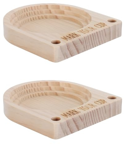 PRETYZOOM Portavasos de Madera Rústico con Ranura para Marcador, Tamaño 12,7 X 11,5 X 2 Cm, Paquete de 2 Unidades, Organizador Dispensador para Vasos Desechables en Fiestas, Cocina