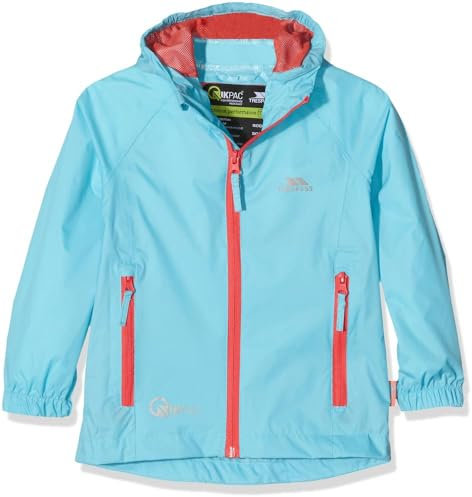 Trespass Qikpac-Giacca Ripiegabile per Bambini per Bambini in Tessuto Tp75 organismi Acquatici, Taglia: 9/10