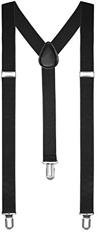 Boolavard Bretelles pour Hommes et Femmes Une Taille Convient Tous Les Clips Forts Style Y Diverses Couleurs (1. Noir),pour Taille: 150 - 190 cm