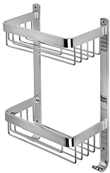 Croydex 2-Tier Curved Basket, Aluminium