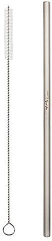 TiTo Titanium Cannucce in Titanio Riutilizzabili con Spazzola Cannuccia Curva/Diritta Ultraleggero Acciaio Inox Cannucce per Frullati Cocktail Succhi e Bevande Calde(1 Dritto)