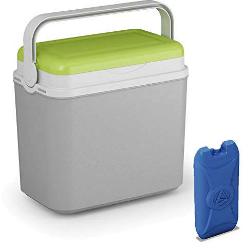 ADRIATIC 10 Litre Cooler Box Camping Beach Picnic Travel Insulated Coolbox + 1 Ice Pack (Cooler Box + 1 Ice Pack, Green/Grey)