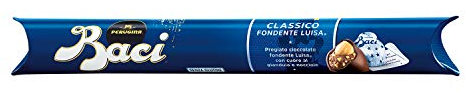 Baci Perugina Classico Cioccolatini Fondenti Ripieni al Gianduia e Nocciola Intera Tubo, 125 g