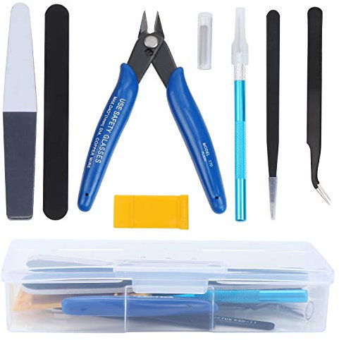 WiMas Kit de 9 herramientas universales de modelo Gundam, juego de manualidades de construcción para reparación y fijación de modelos básicos